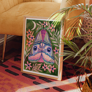 Pink Luna Moth Art Print