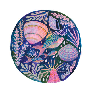 art print of colourful fish, shells and sea anemone by Lee Foster-Wilson